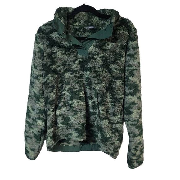 Eddie Bauer Sherpa camouflage print pullover sweater kangaroo pocket med outdoor - Picture 1 of 12